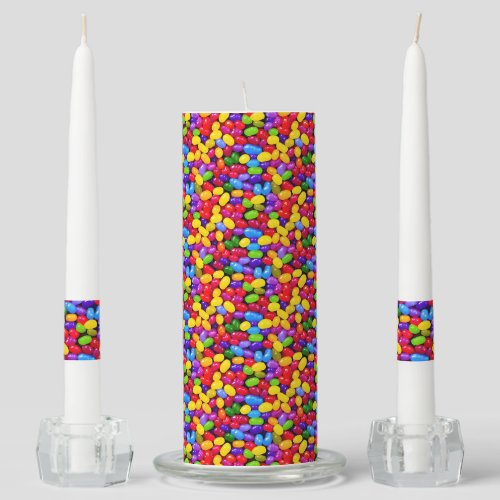 Colorful jelly beans unity candle set