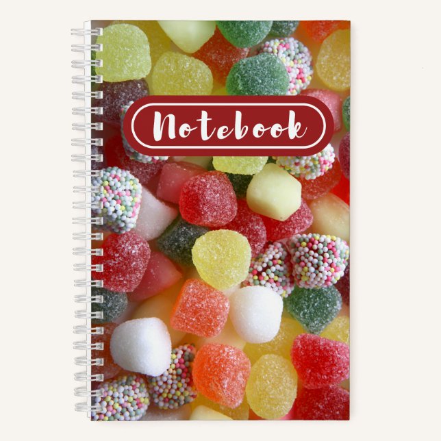 Colorful Jelly Candies Fun Notebook (Front)