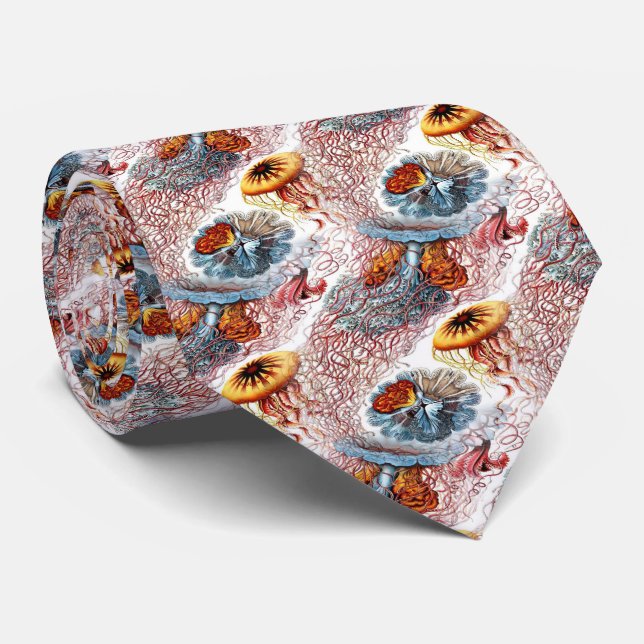 Colorful Jelly Fish Men's Tie (Rolled)