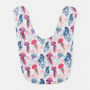 Colorful Jelly fishes Baby Bib