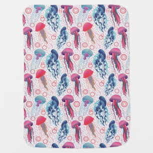 Colorful Jelly fishes Baby Blanket