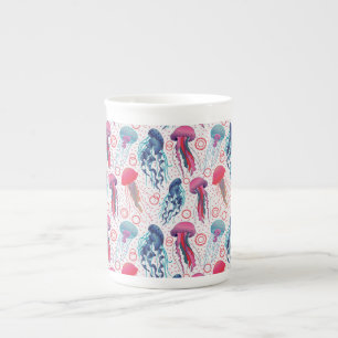 Colorful Jelly fishes Bone China Mug