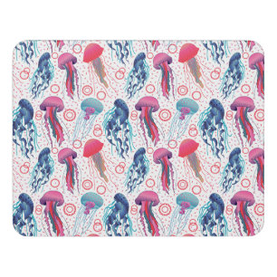 Colorful Jelly fishes Door Sign