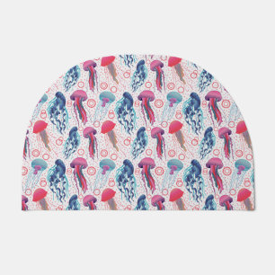 Colorful Jelly fishes Doormat
