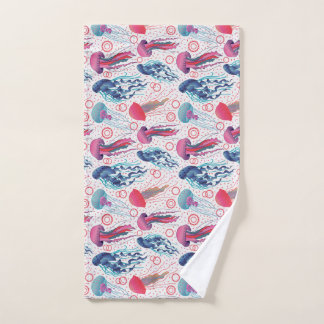 Colorful Jelly fishes Hand Towel