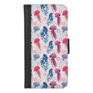 Colorful Jelly fishes iPhone 8/7 Wallet Case