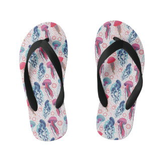 Colorful Jelly fishes Kid's Flip Flops