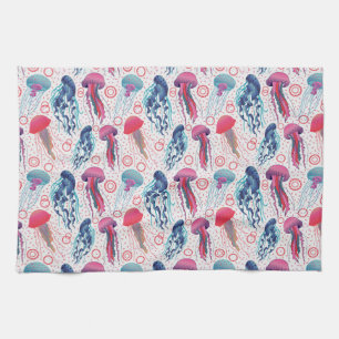 Colorful Jelly fishes Kitchen Towel