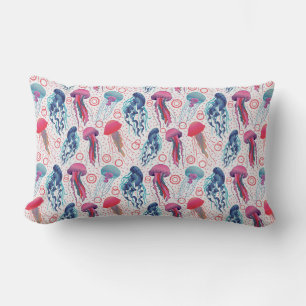 Colorful Jelly fishes Lumbar Pillow