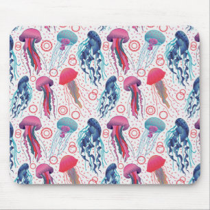 Colorful Jelly fishes Mouse Pad