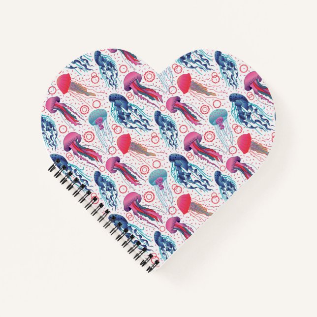 Colorful Jelly fishes Notebook (Front)