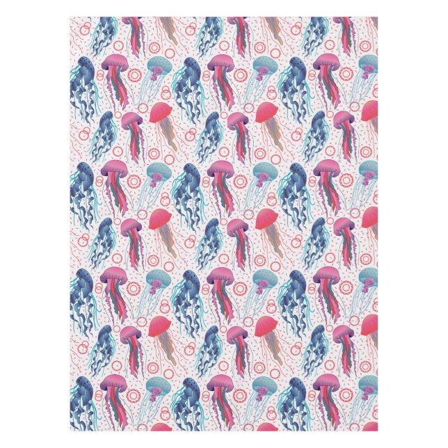 Colorful Jelly fishes Tablecloth (Front)