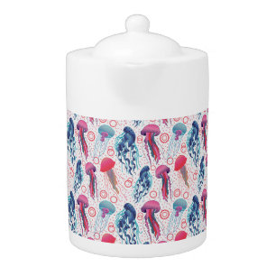 Colorful Jelly fishes Teapot