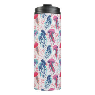 Colorful Jelly fishes Thermal Tumbler