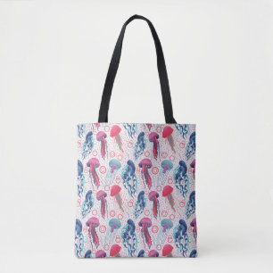 Colorful Jelly fishes Tote Bag