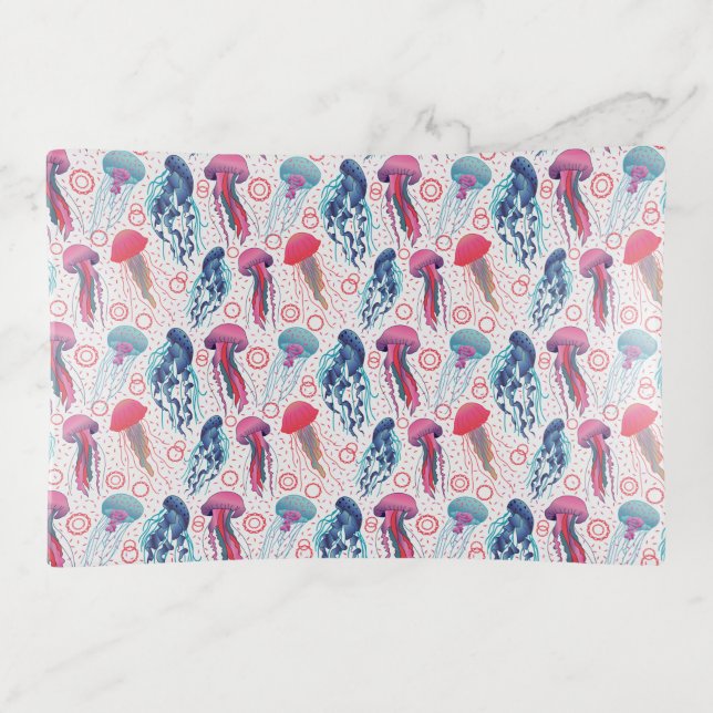 Colorful Jelly fishes Trinket Tray (Front)