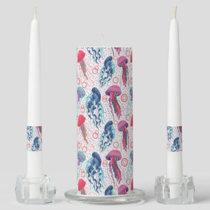 Colorful Jelly fishes Unity Candle Set