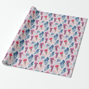 Colorful Jelly fishes Wrapping Paper