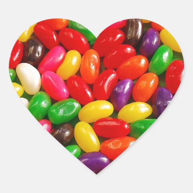 Colorful jellybean candy heart sticker (Front)