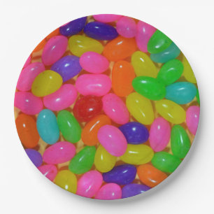 Colorful jellybean candy paper plates