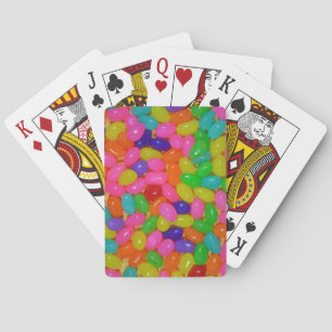 Colorful jellybean candy poker cards