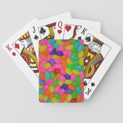 Colorful jellybean candy poker cards