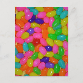 Colorful jellybean candy postcard