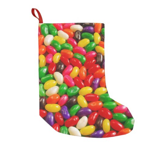 Colorful jellybean candy small christmas stocking