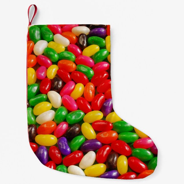 Colorful jellybean candy small christmas stocking (Front)