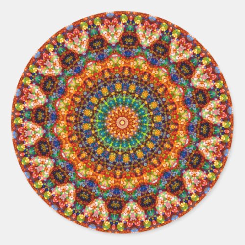 Colorful Jellybean Easter Candy Mandala Classic Round Sticker