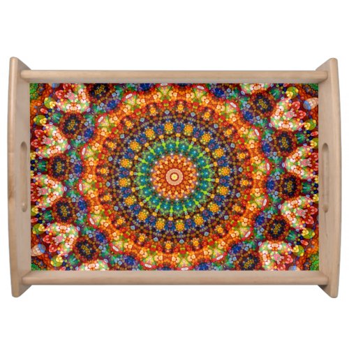 Colorful Jellybean Easter Candy Mandala Serving Tray