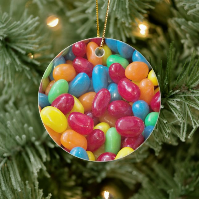 Colorful Jellybeans Ceramic Ornament (Tree)