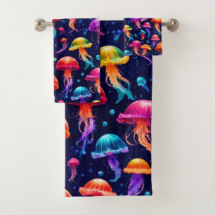 Colorful Jellyfish Bath Towel Set