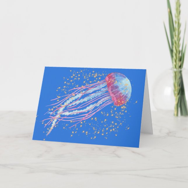 Colorful Jellyfish Birthday Card (Front)