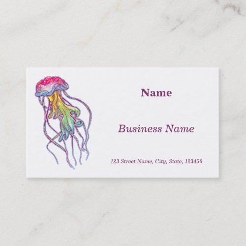 Colorful Jellyfish Business Card
