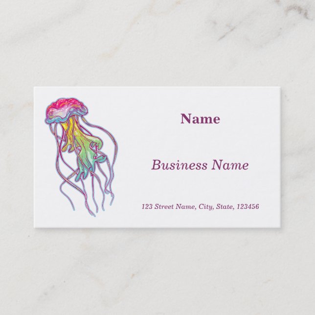 Colorful Jellyfish Business Card (Front)