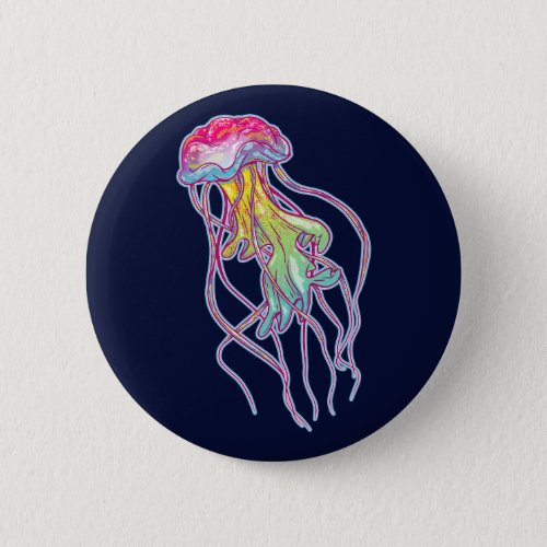 Colorful Jellyfish Button