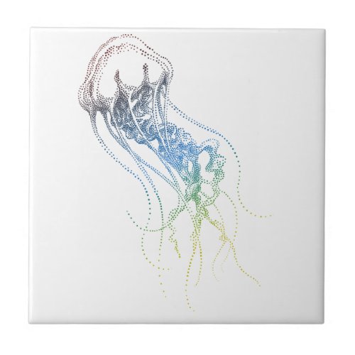 colorful jellyfish drawing tile