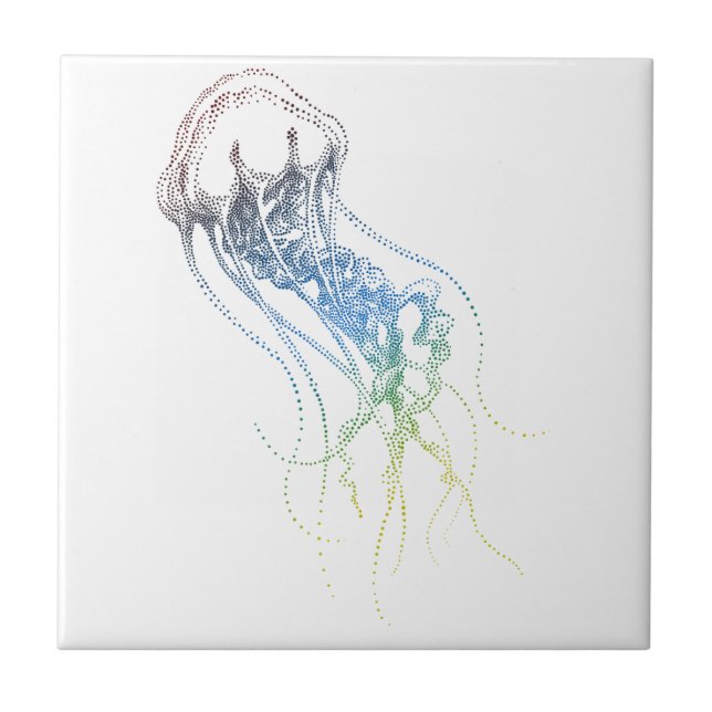 colorful jellyfish drawing tile (Front)