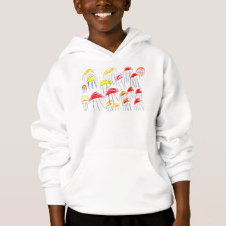Colorful jellyfish drawn by a 5 year old girl hoodie