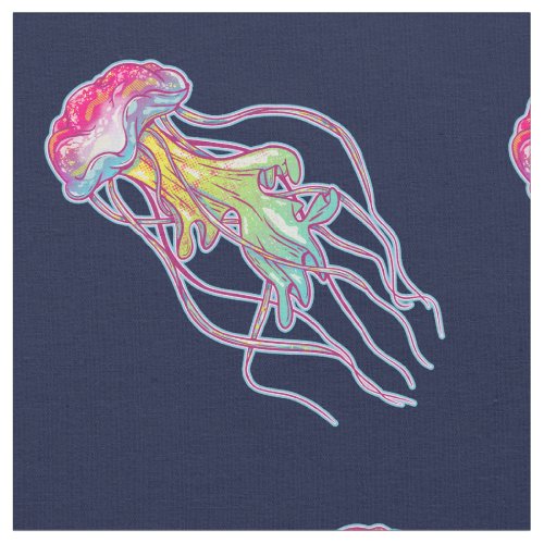 Colorful Jellyfish Fabric