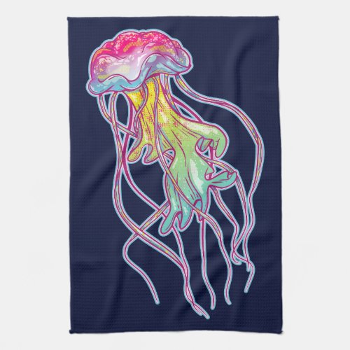 Colorful Jellyfish Kitchen Towel