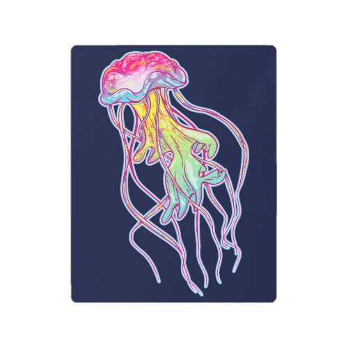 Colorful Jellyfish Metal Print