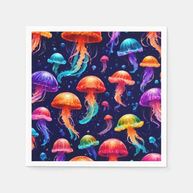 Colorful Jellyfish  Napkins (Front)