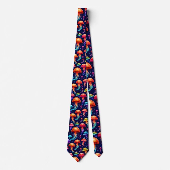 Colorful Jellyfish  Neck Tie (Front)