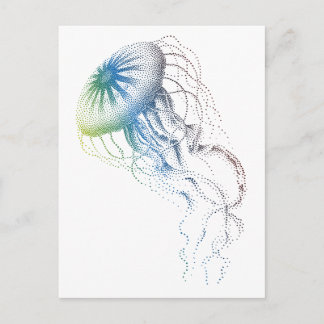 colorful jellyfish postcard
