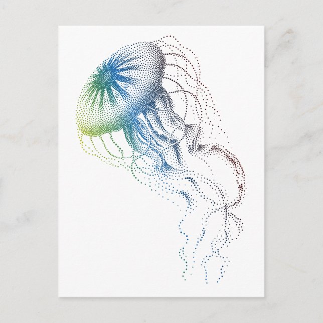 colorful jellyfish postcard (Front)