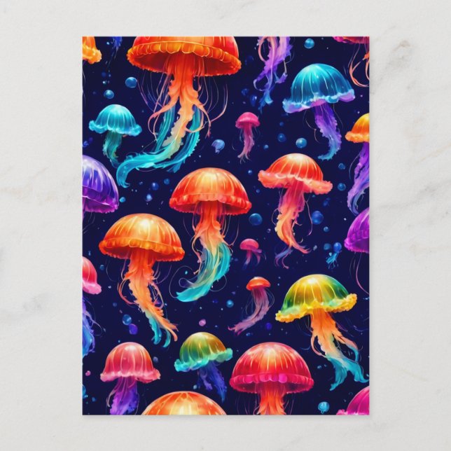 Colorful Jellyfish  Postcard (Front)