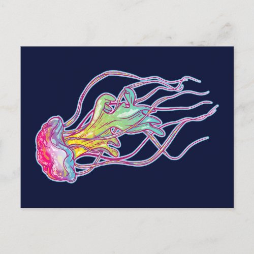 Colorful Jellyfish Postcard
