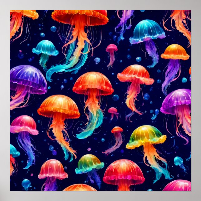 Colorful Jellyfish  Poster (Front)